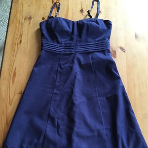 Navy dress with  eyelet detail